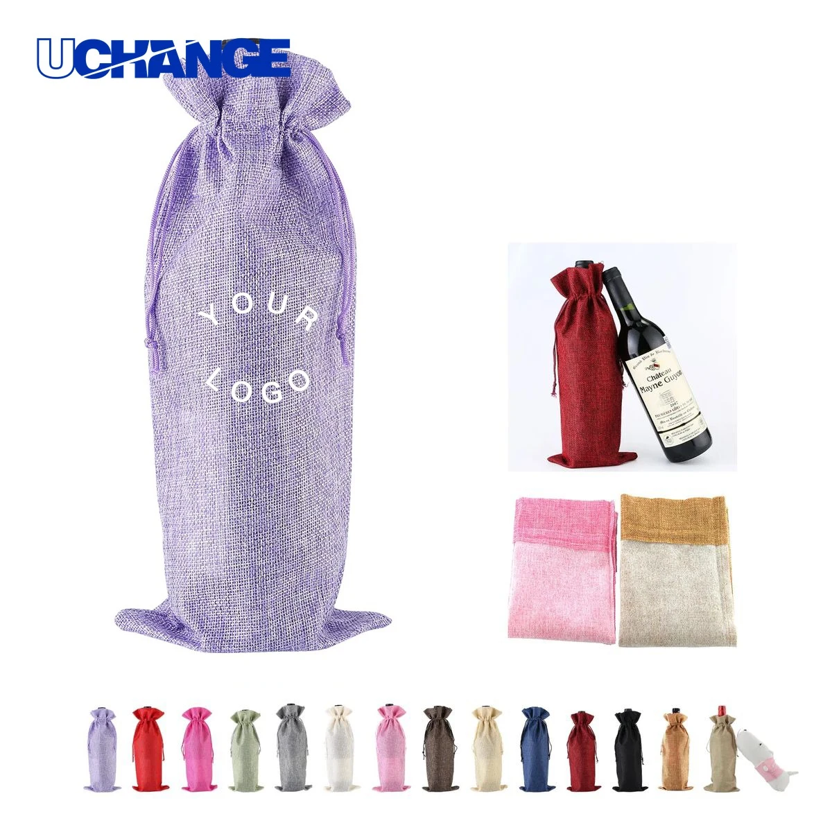 Rustic Burlap Wine Storage Bag Organizer 1
