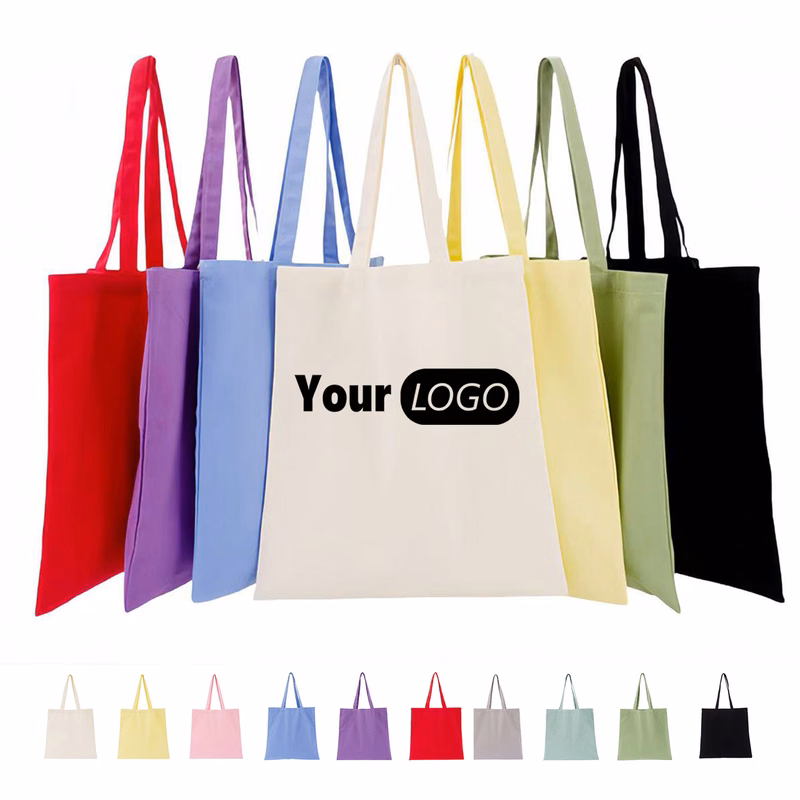 Portable Shopping Solid Color Canvas Tote Bag