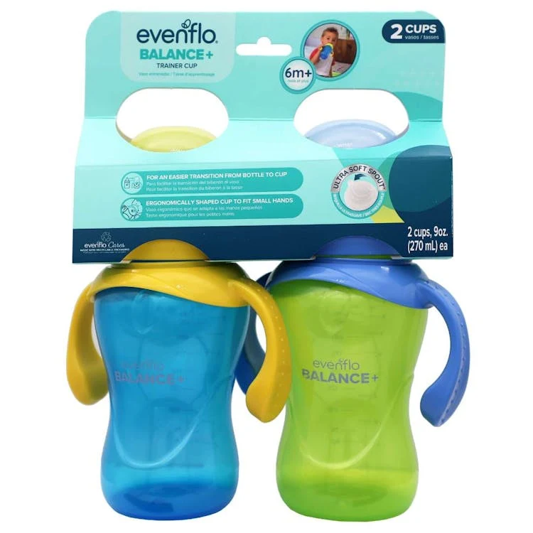 Evenflo Balance 2-Handled Trainer Sippy Cups 9oz - 2 Pack 1