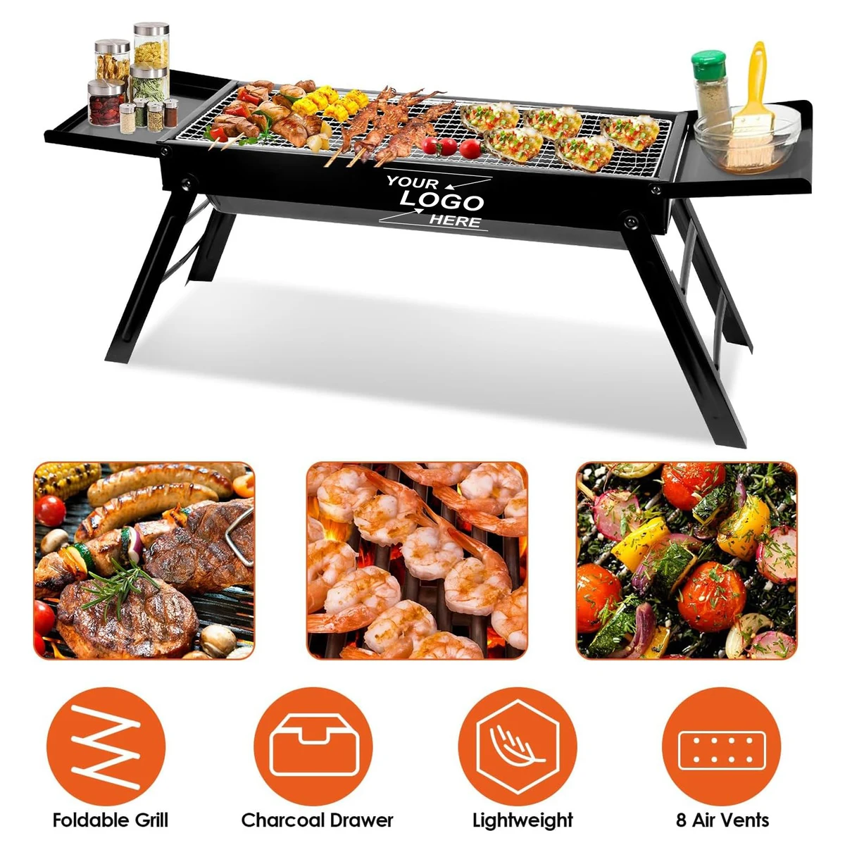 Portable Folding Charcoal BBQ Grill 1