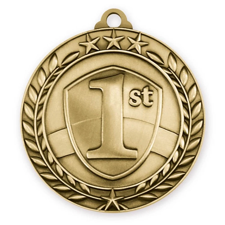 1st Place Wreath Award Medallion (1-3/4") 1