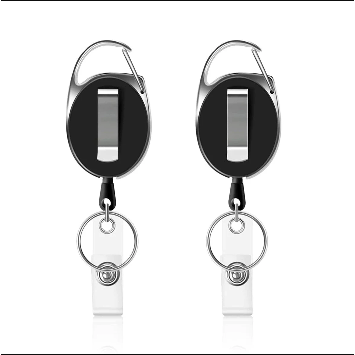 Retractable Badge Reel with Claw Clasp and Clip for Id Card Holders 1