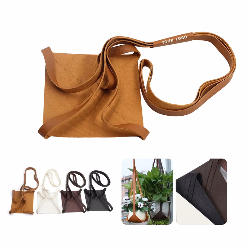 PU Leather Plant Holder with Breathable Waterproof Finish