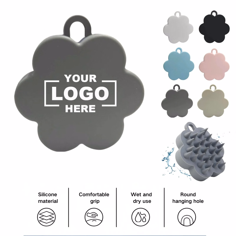Silicone Head Meridian Massage Shampoo Brush