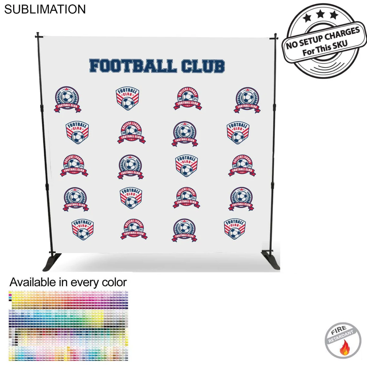 Sports Teams 8' Backdrop, Media Wall, with Full Color Graphics, Photos, NO SETUP CHARGE 1
