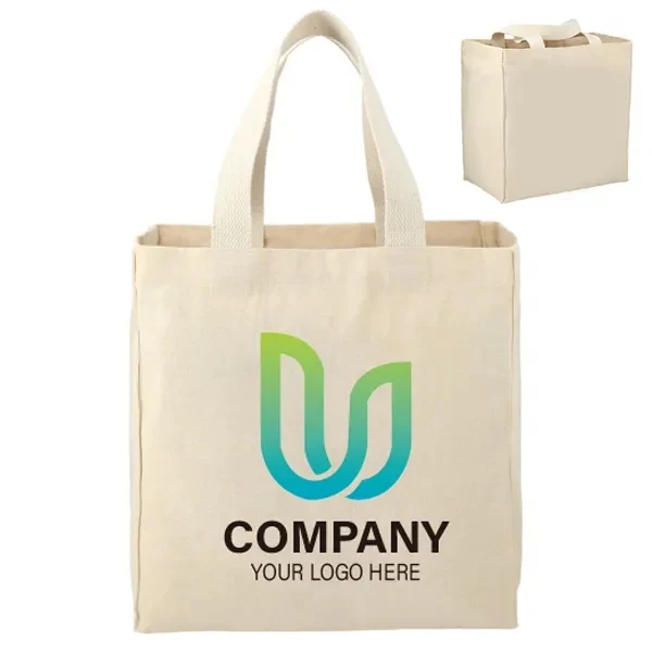 Essential 8 oz. Cotton Grocery Tote -12.5 x 13 x 3, custom tote bag with logo imprint 1