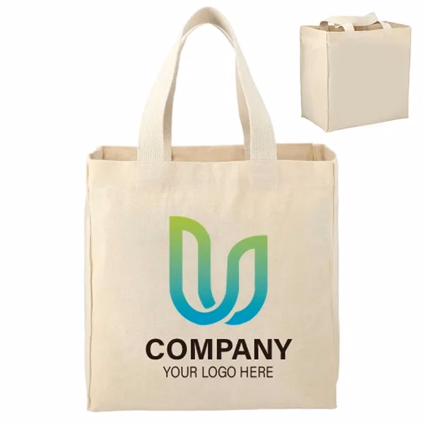 Essential 8 oz. Cotton Grocery Tote -12.5 x 13 x 3