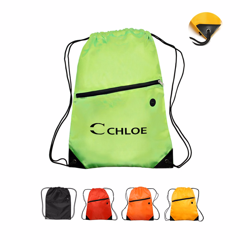 Oxford Drawstring Backpack w/ Headphone Hole