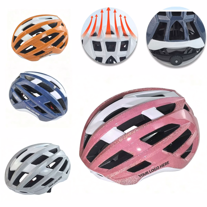 Lightweight Integrated Racing Bicycle Helmet