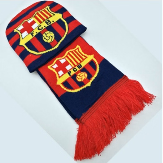 SM00236 / Custom Jacquard FootBall/Soccer Scarf with Beanie Set