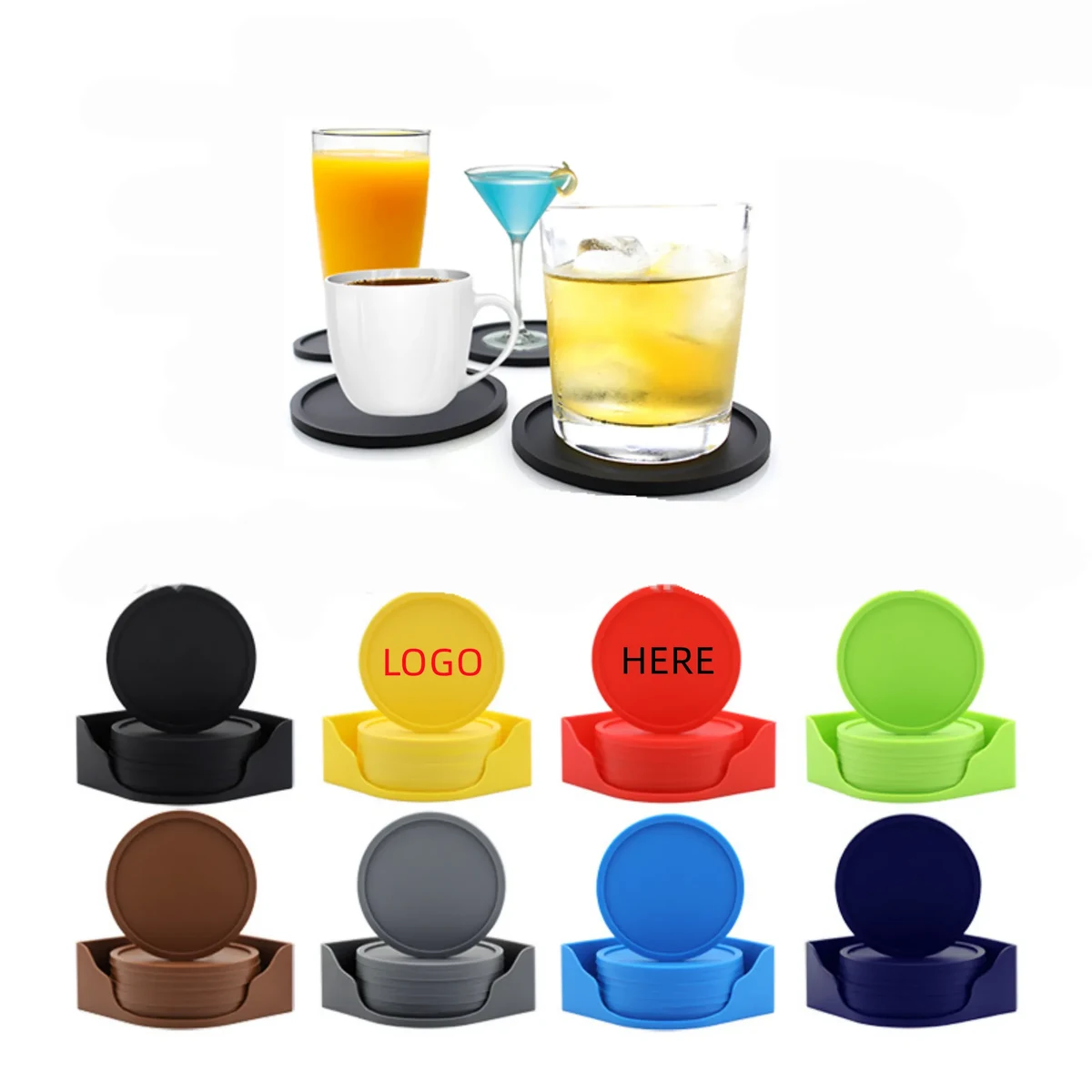 4'' Thick Silicone Non-Slip Drink Coaster 1