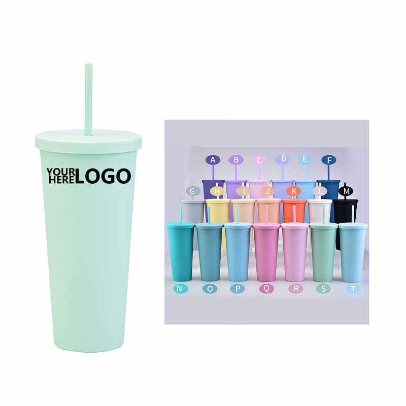 23oz Customizable Stadium Plastic Straw Cup