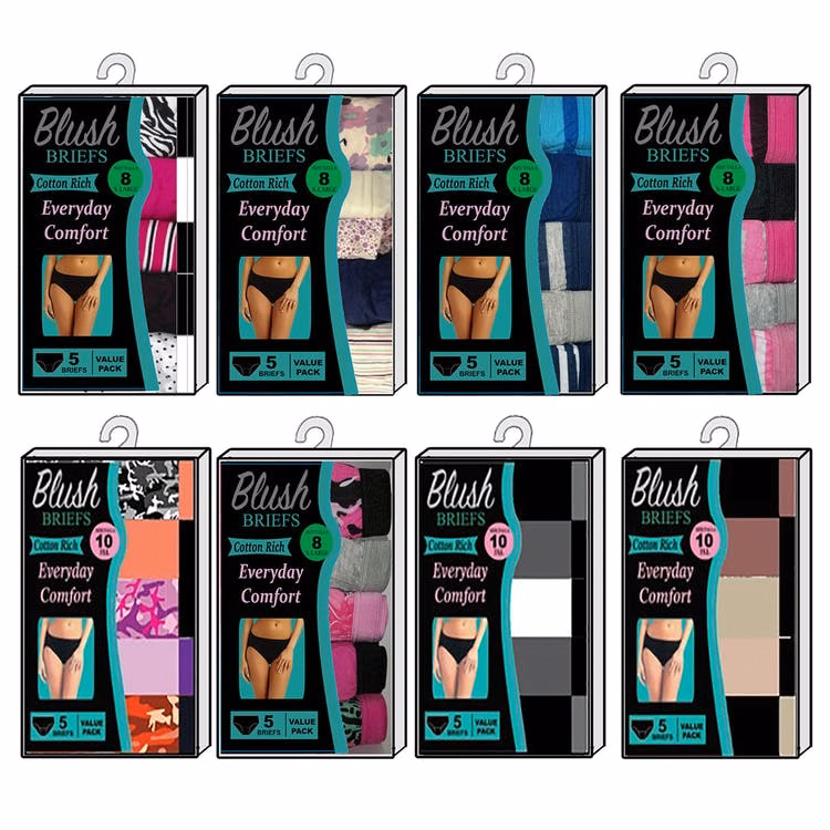 Women's Cotton Briefs - S-3X 5 Pack Assorted