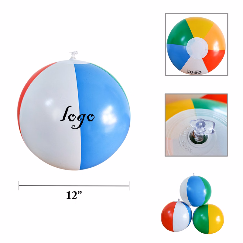 MOQ200 Inflatable PVC Beach Ball 12 Inch Swim Toy