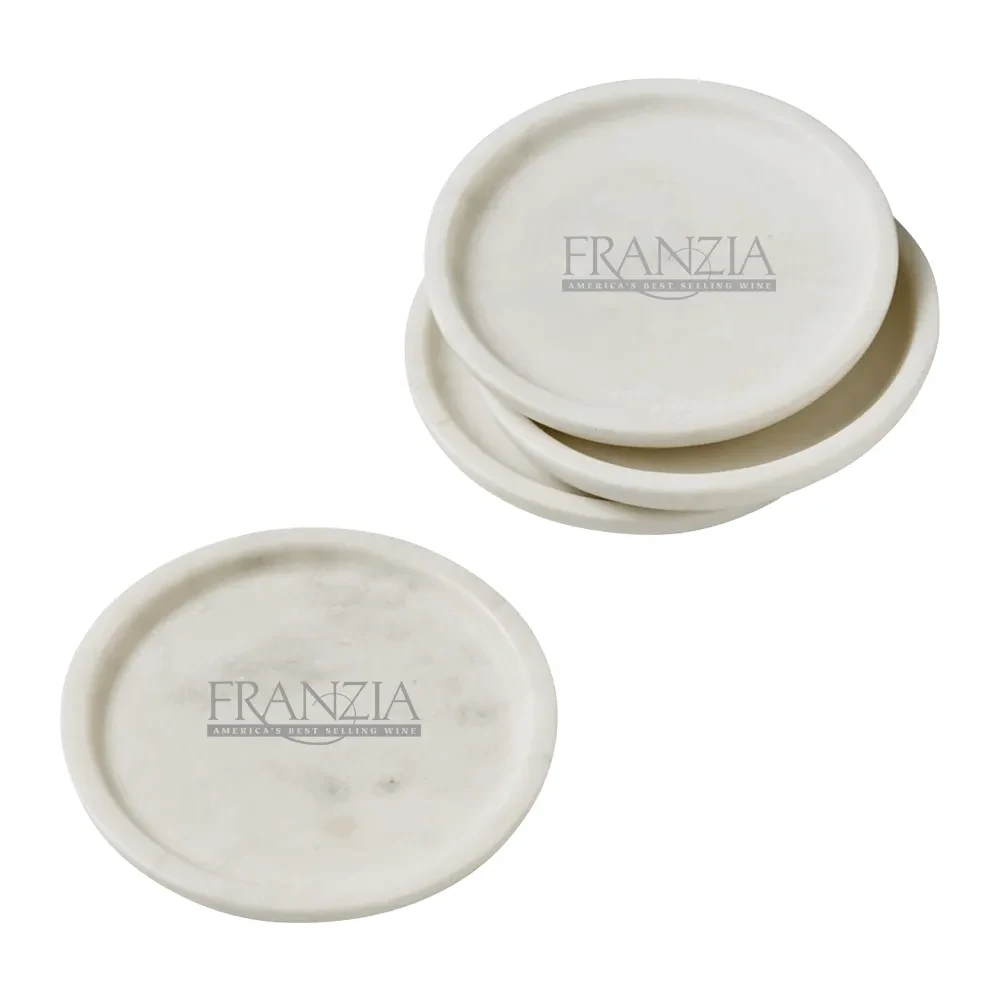 Round Marble Coasters, Set of 4 1