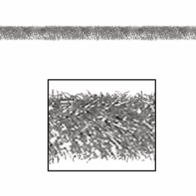 Tinsel Garlands - Silver 4" x 100'