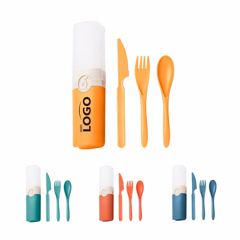 Eco-Friendly Wheat Straw Flatware Set With Holder