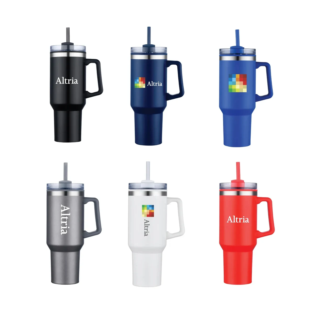 40oz Insulated Travel Mug w/ Handle and Straw 1