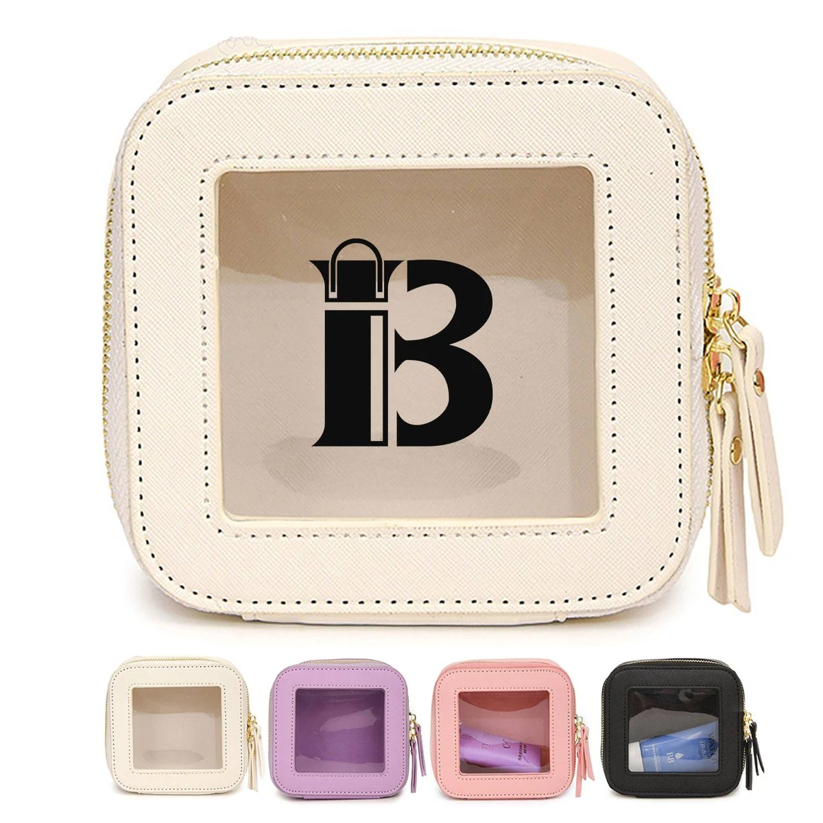 Compact Waterproof Transparent Pu Makeup Bag 1