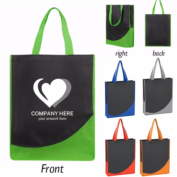 Non-Woven Tote With Accented Trim -12x15x3