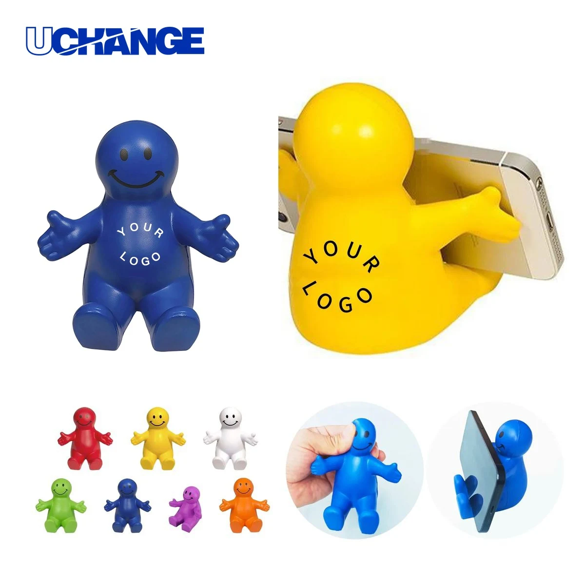 Foam Smiley Face Stand Phone Holder with Grip 1