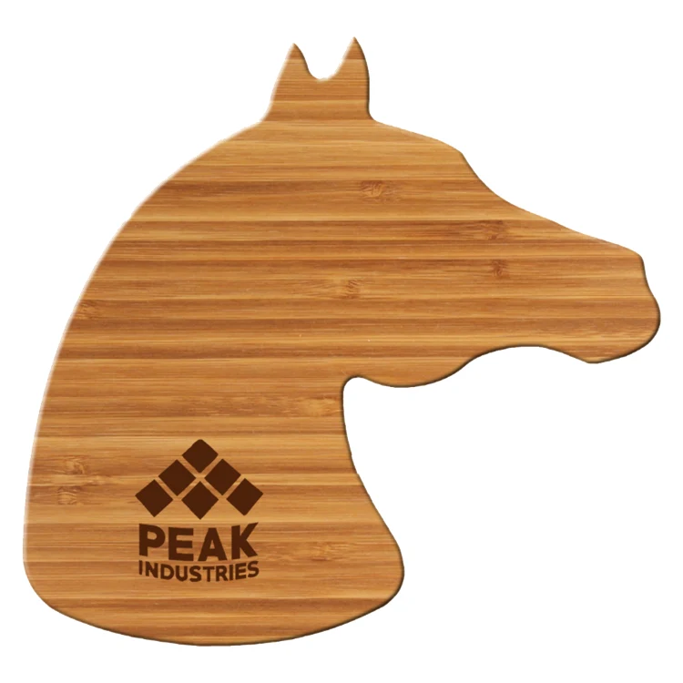 13" Horse Head Bamboo Cutting Board Thick Style 1