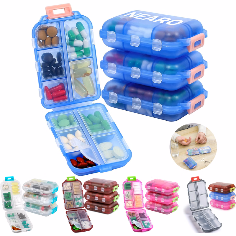 10-compartment Pill Organizer Box