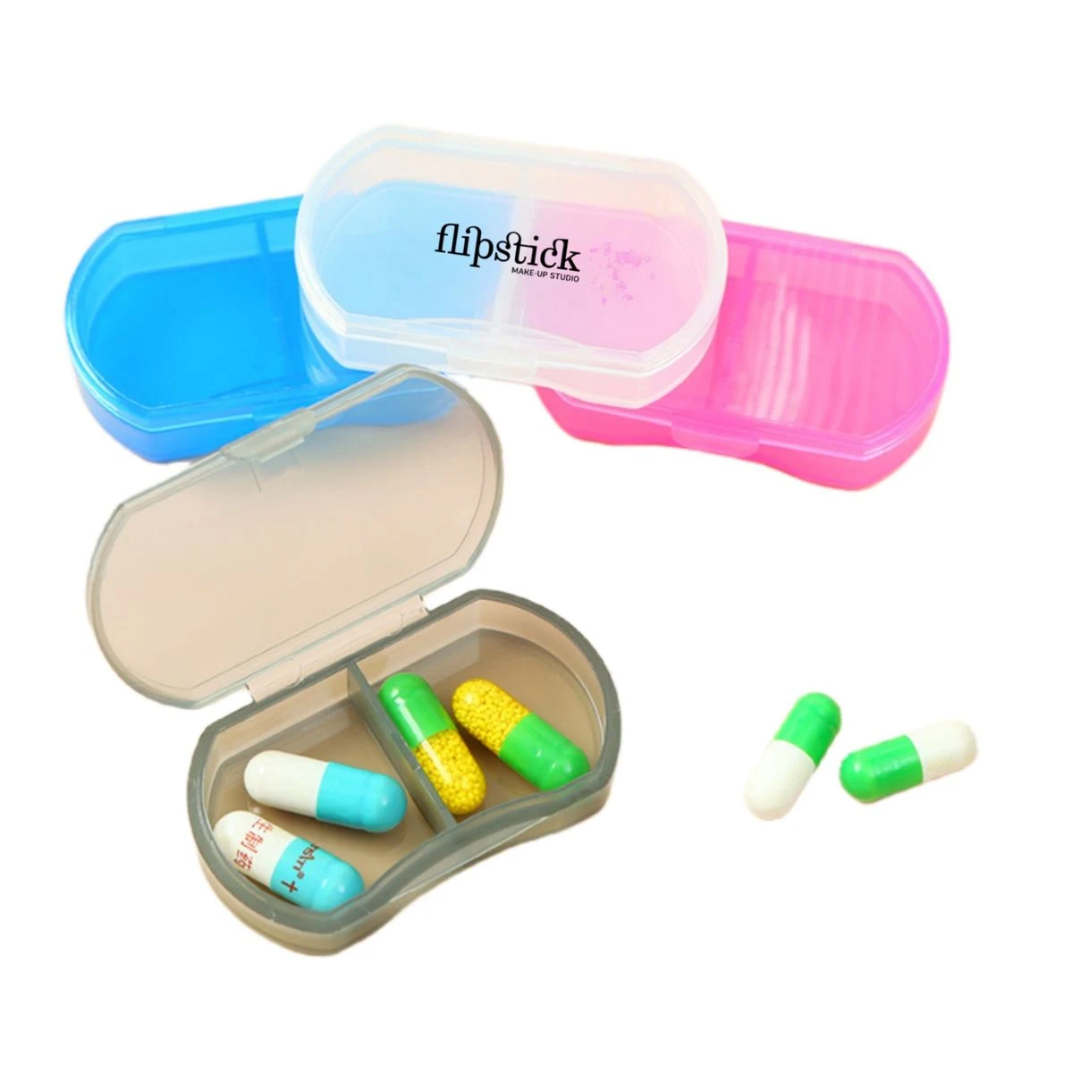 Small Pill Organizer with 2 Compartments 1