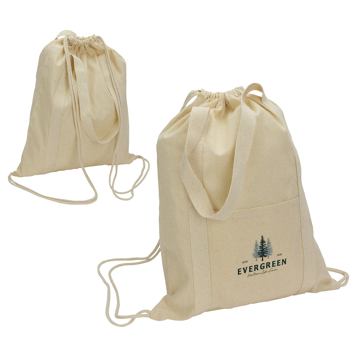 Orion 5 oz 50/50 Recycled Cotton Drawstring Bag 1