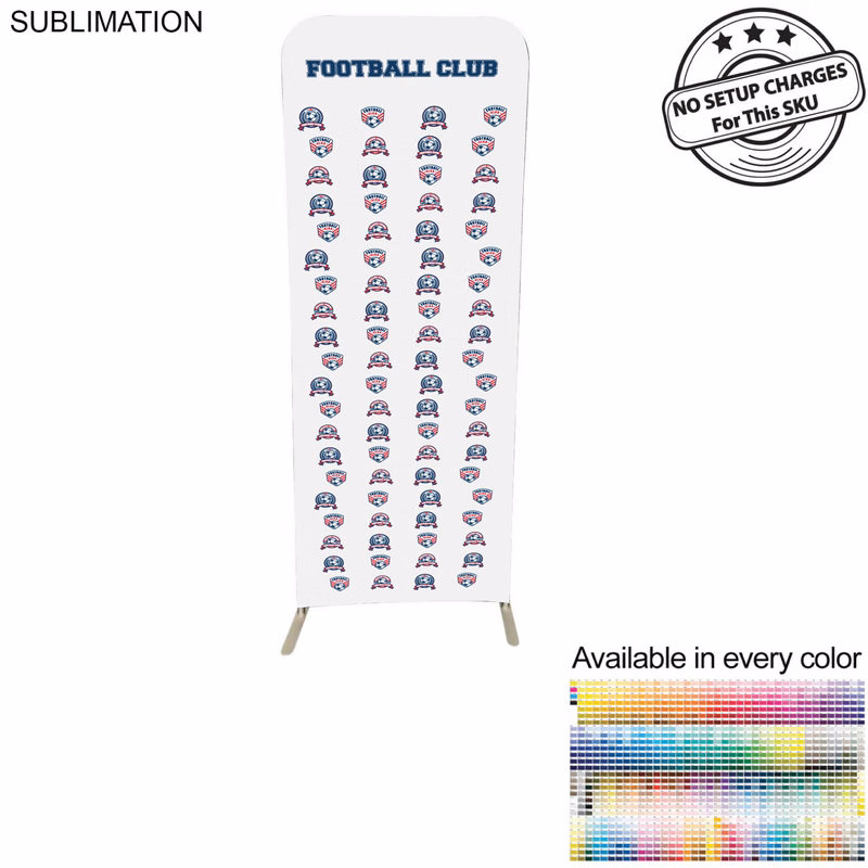 Sports Team 2'W x 78"H EuroFit Tension Fabric Banner Display Kit, Graphics Double Sided
