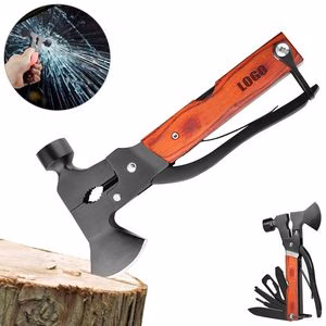Wooden Panel Multi Emergency Hammer With Axe Essential Tools