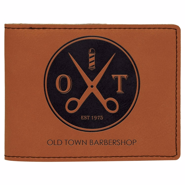 4 1/2" x 3 1/2" Rawhide Leatherette Bifold Wallet