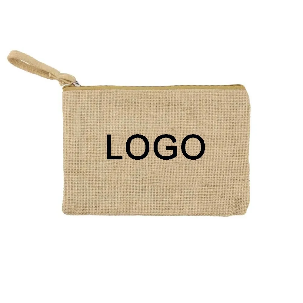 Personalized Natural Jute Zipper Pouch 1