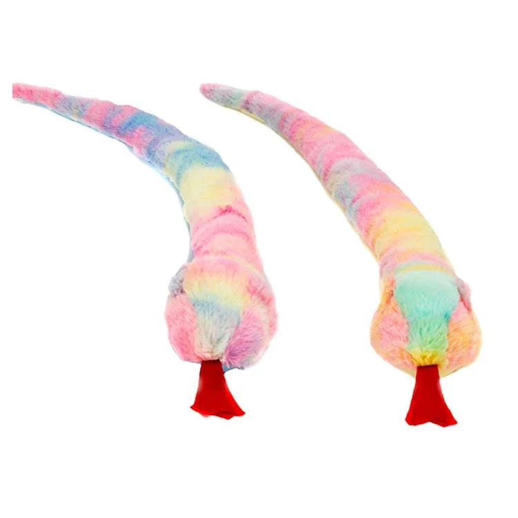 Plush Rainbow Tie Dye Snakes Assorted - 28" 1