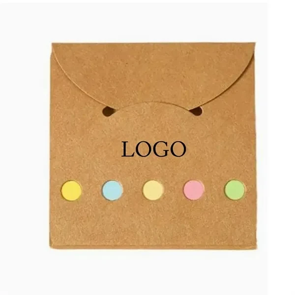 Custom 3x3 Smiley Face Adhesive Note Pads with 20 Assorted File Flags — Office Promo 1