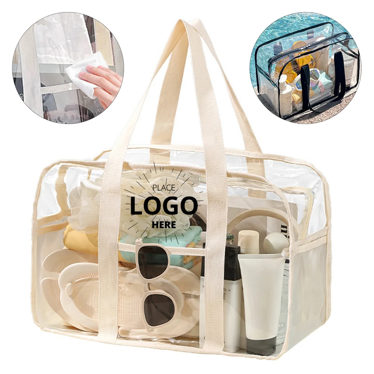 Large Beach Tote Clear Bag 1