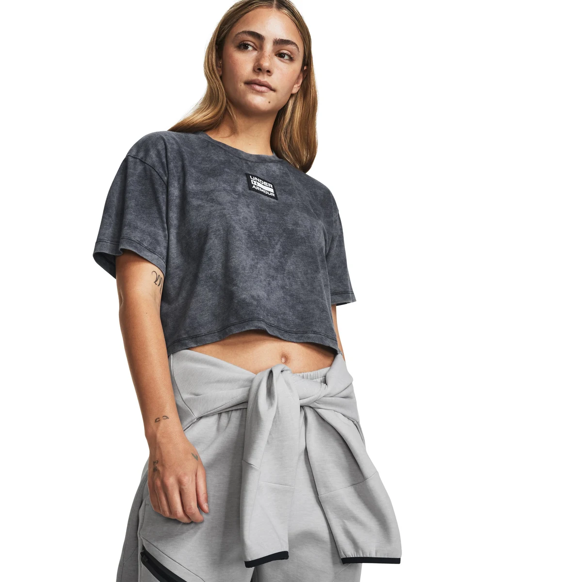 UA Logo Washed Women's Woven Short Sleeve, custom dress shirt with logo imprint 1
