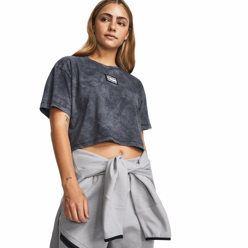 UA Logo Washed Women's Woven Short Sleeve
