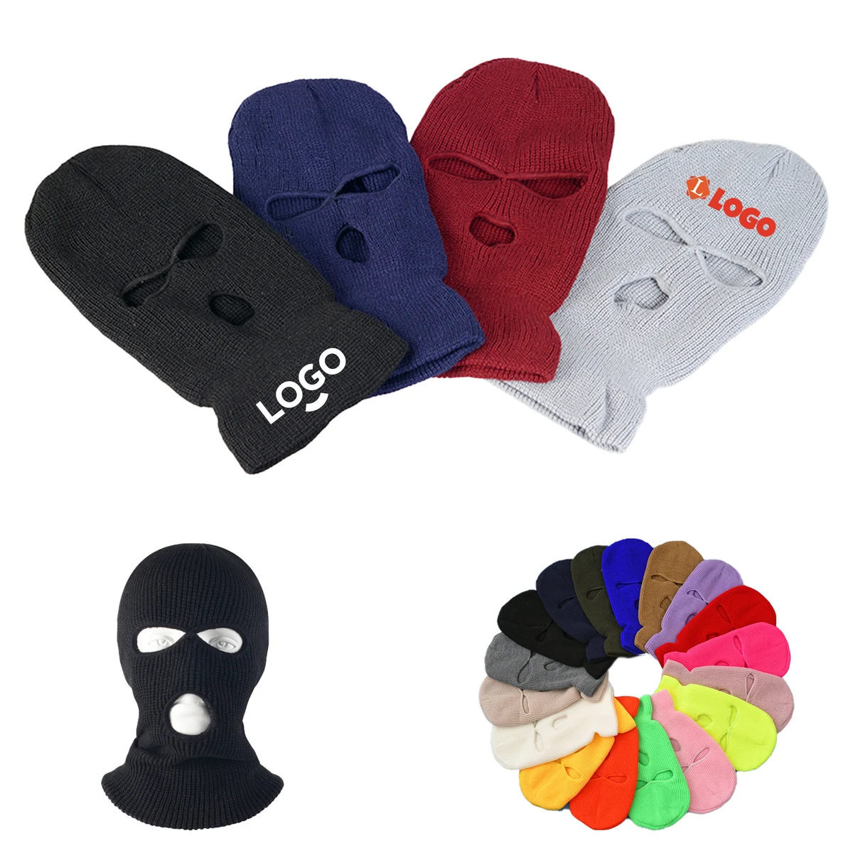 MOQ50 3-Hole Unisex Knit Full Face Mask 1