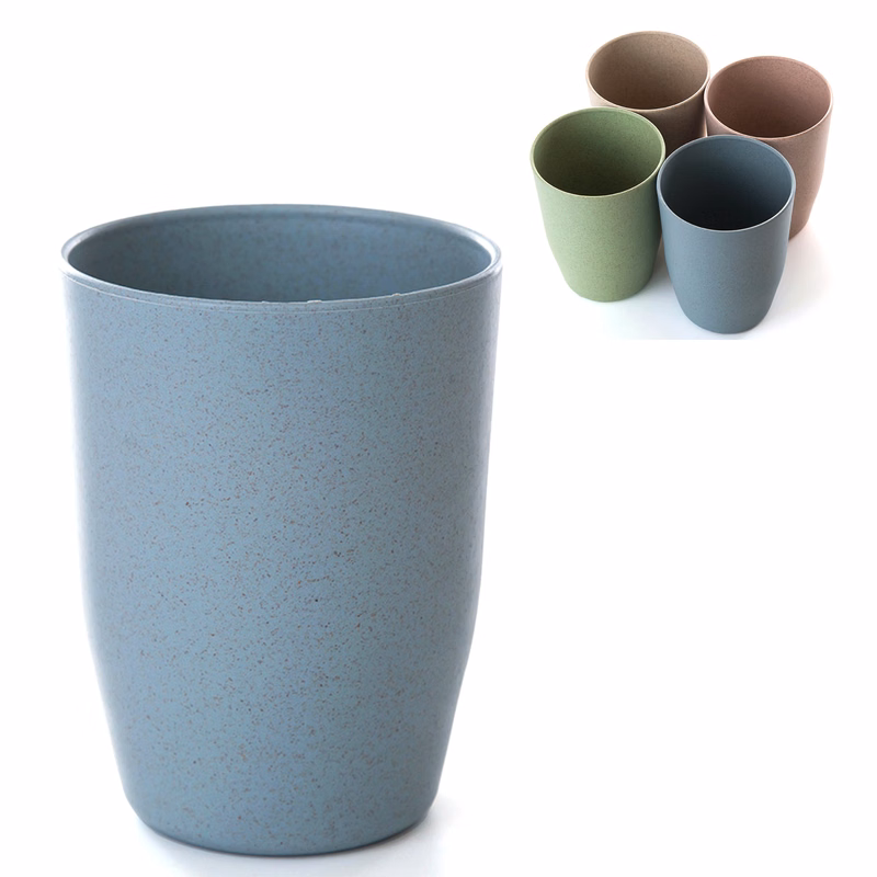12OZ Wheat Straw Cup Plastic Mouthwash Cup