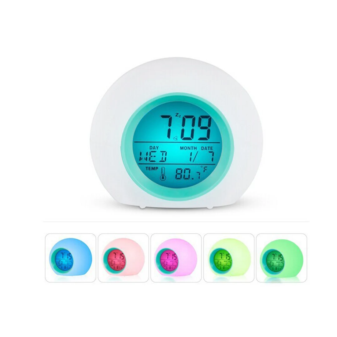 Color Changing Led Light Digital Alarm Clock 1
