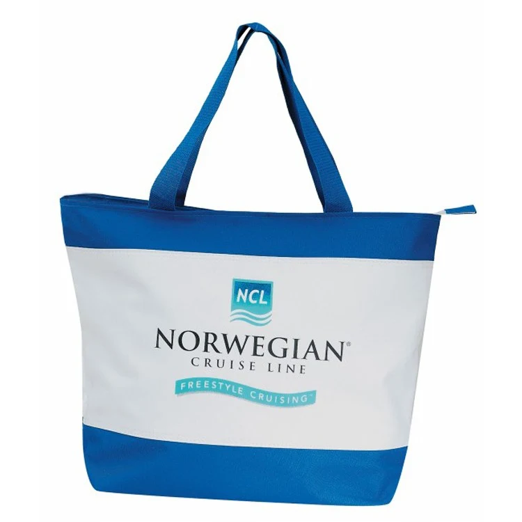 Poly Tote Bag with Zipper, custom tote bag with logo imprint 1