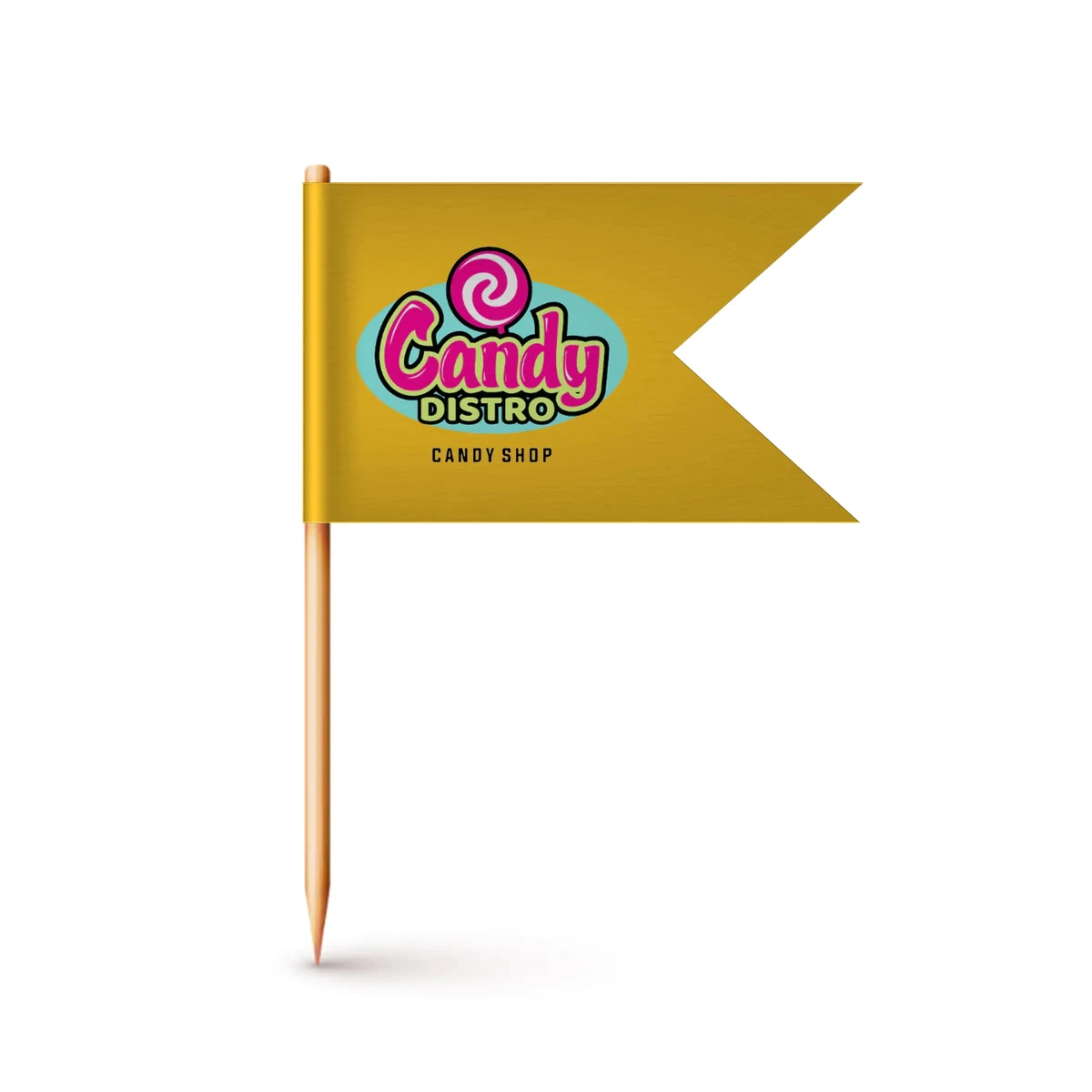 Custom Paper Toothpick Flags - Style C Flag Size 1.5" x 2.5" 1