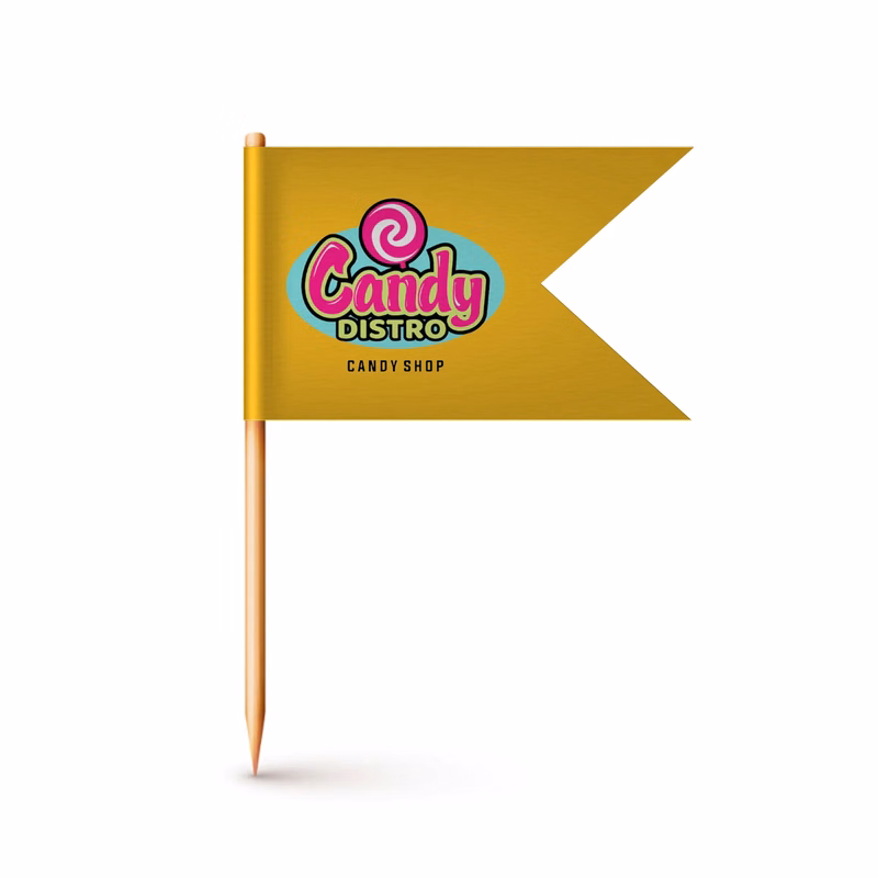 Custom Paper Toothpick Flags - Style C Flag Size 1.5" x 2.5"