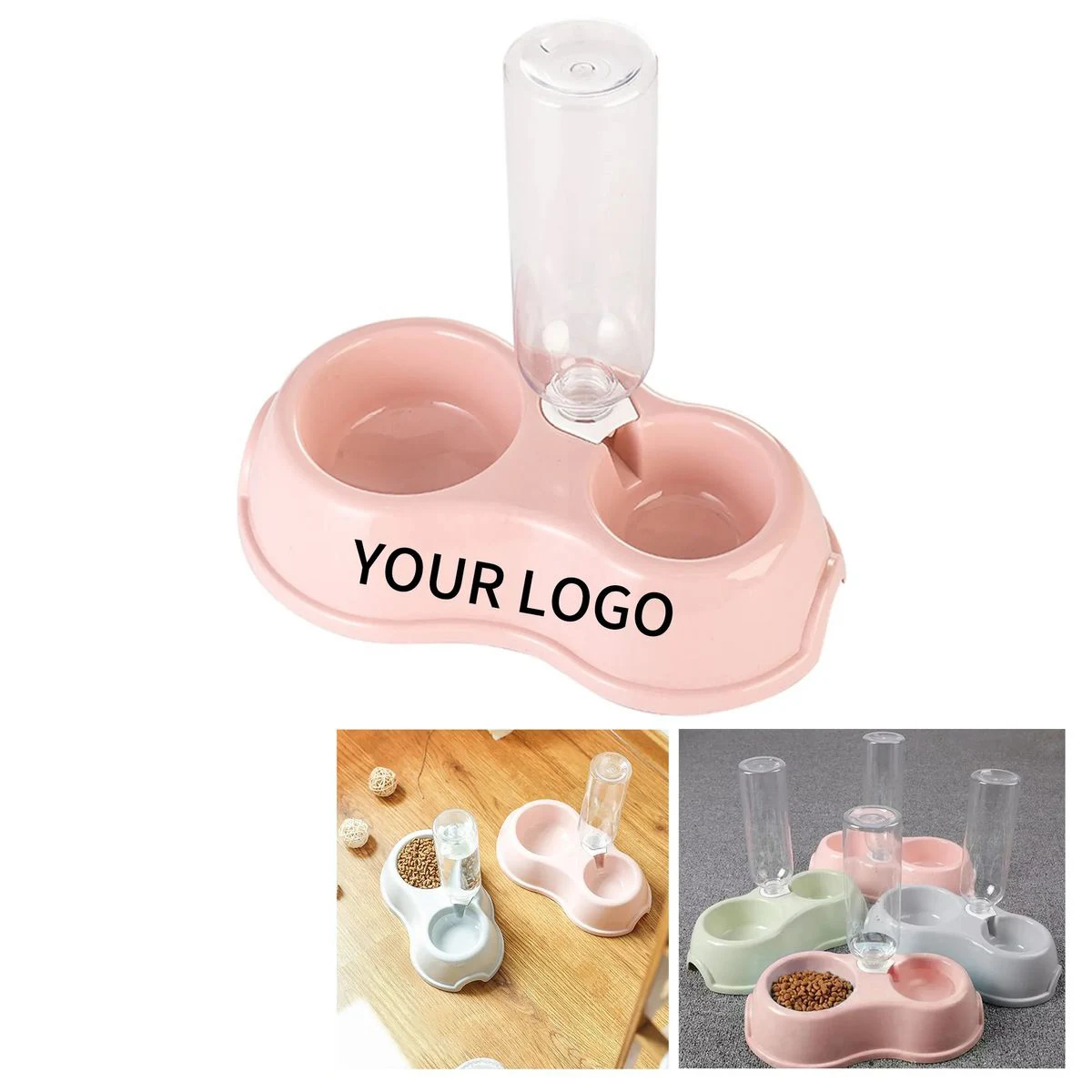 Lightweight Plastic Dual Pet Bowl Set 1