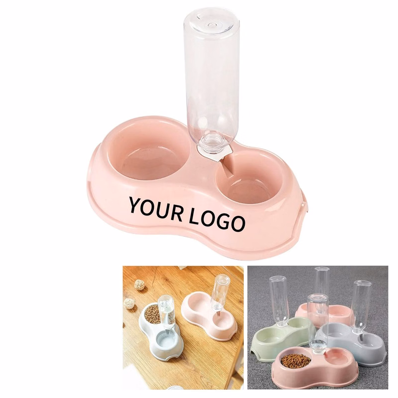 Lightweight Plastic Dual Pet Bowl Set