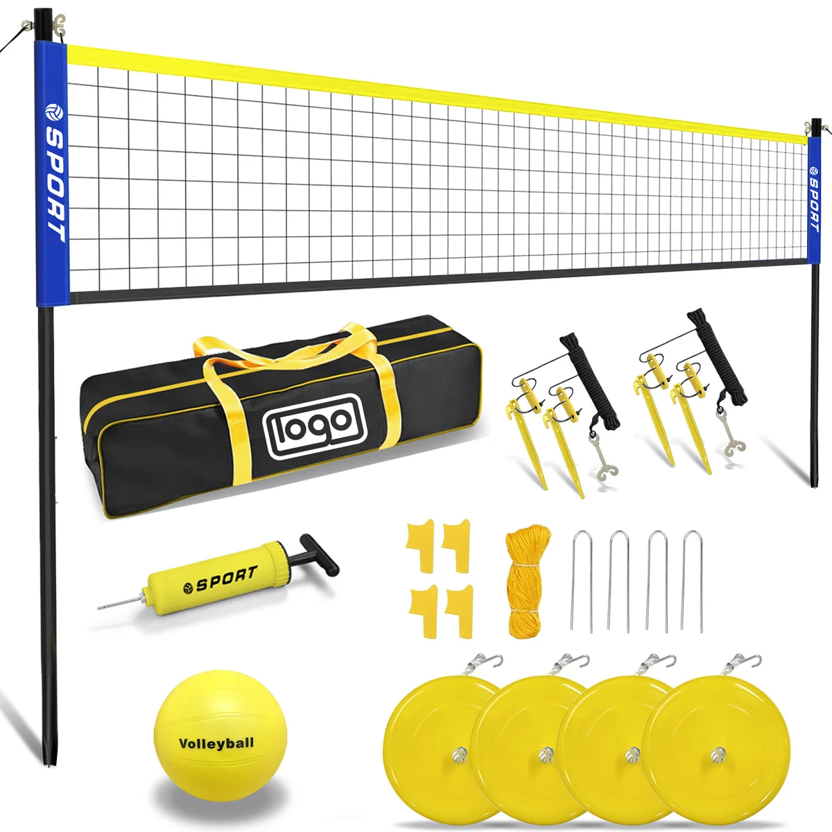 Portable Outdoor Volleyball Net Set with Storage Bag 1