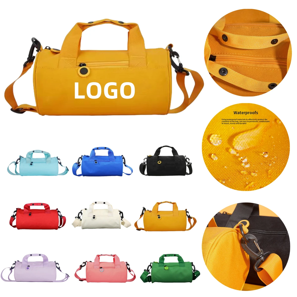 Cylindrical Leisure Travel Duffel Bag 1