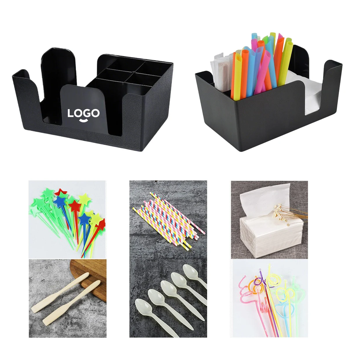 6-Compartment Bar Organizer Caddy 1