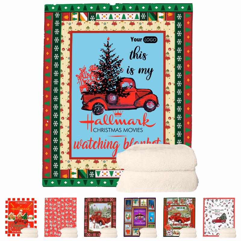 Other Fabric Customizable Holiday Printed Blankets